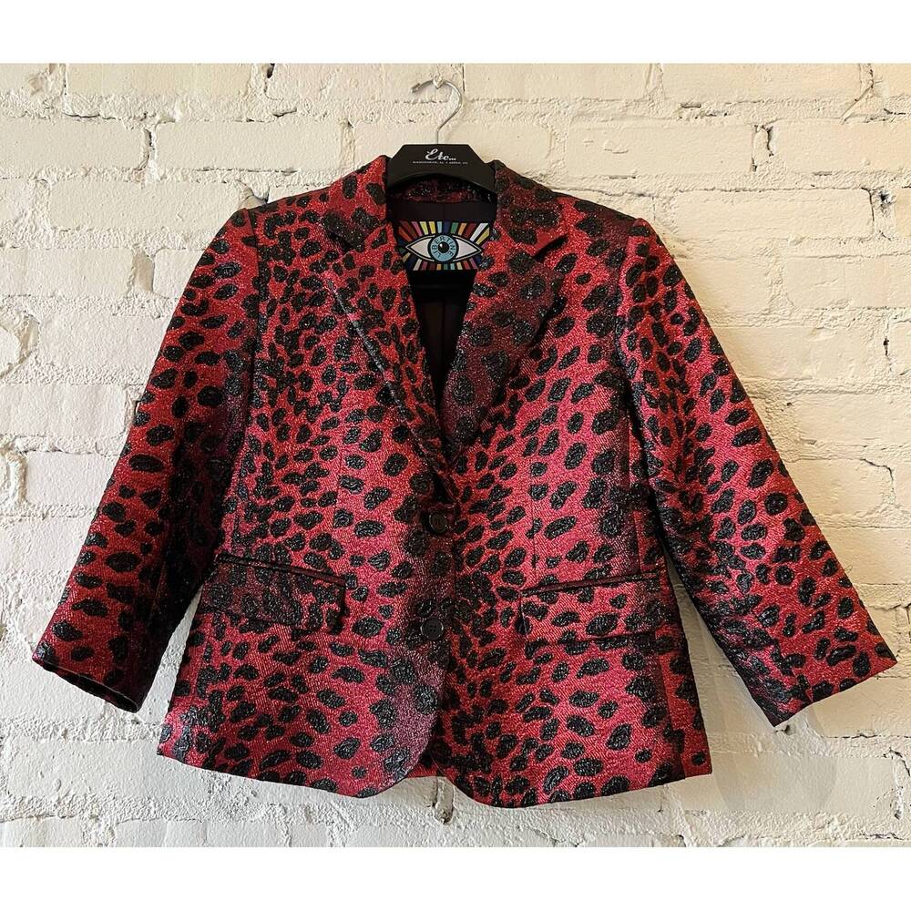 NEW LIBERTINE women's night blazer in red leopard